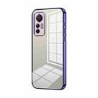 For Xiaomi 12 Lite Transparent Plating Fine Hole Phone Case(Purple) - 1