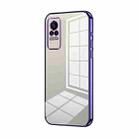 For Xiaomi Civi / Civi 1S Transparent Plating Fine Hole Phone Case(Purple) - 1