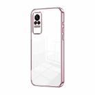 For Xiaomi Civi / Civi 1S Transparent Plating Fine Hole Phone Case(Pink) - 1