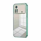 For Xiaomi Poco X4 Pro 5G Transparent Plating Fine Hole Phone Case(Green) - 1