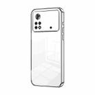 For Xiaomi Poco X4 Pro 5G Transparent Plating Fine Hole Phone Case(Silver) - 1