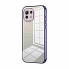 For Xiaomi Mi 11 Lite 4G / 5G Transparent Plating Fine Hole Phone Case(Purple) - 1