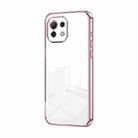 For Xiaomi Mi 11 Lite 4G / 5G Transparent Plating Fine Hole Phone Case(Pink) - 1