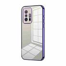 For Xiaomi 11T / 11T Pro Transparent Plating Fine Hole Phone Case(Purple) - 1