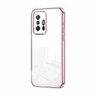 For Xiaomi 11T / 11T Pro Transparent Plating Fine Hole Phone Case(Pink) - 1