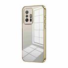 For Xiaomi 11T / 11T Pro Transparent Plating Fine Hole Phone Case(Gold) - 1