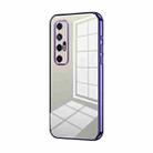 For Xiaomi Mi 10S Transparent Plating Fine Hole Phone Case(Purple) - 1