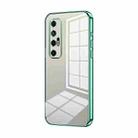 For Xiaomi Mi 10S Transparent Plating Fine Hole Phone Case(Green) - 1