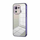 For Xiaomi Mi 11 Pro Transparent Plating Fine Hole Phone Case(Purple) - 1