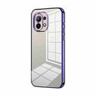 For Xiaomi Mi 11 Transparent Plating Fine Hole Phone Case(Purple) - 1