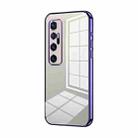 For Xiaomi Mi 10 Ultra Transparent Plating Fine Hole Phone Case(Purple) - 1