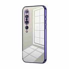 For Xiaomi Mi 10 Pro 5G Transparent Plating Fine Hole Phone Case(Purple) - 1
