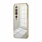 For Xiaomi Mi 10 Pro 5G Transparent Plating Fine Hole Phone Case(Gold) - 1