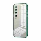 For Xiaomi Mi 10 5G Transparent Plating Fine Hole Phone Case(Green) - 1