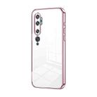 For Xiaomi Mi CC9 Pro / Mi Note 10 Transparent Plating Fine Hole Phone Case(Pink) - 1