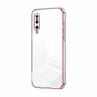 For Xiaomi Mi 9 Transparent Plating Fine Hole Phone Case(Pink) - 1