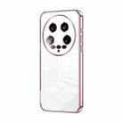 For Xiaomi 14 Ultra Transparent Plating Fine Hole Phone Case(Pink) - 1