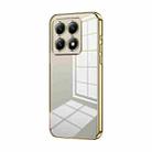 For Xiaomi 14T Transparent Plating Fine Hole Phone Case(Gold) - 1