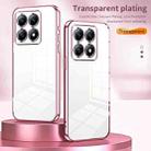 For Xiaomi 14T Pro Transparent Plating Fine Hole Phone Case(Pink) - 2