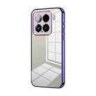 For Xiaomi 15 Transparent Plating Fine Hole Phone Case(Purple) - 1