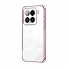 For Xiaomi 15 Transparent Plating Fine Hole Phone Case(Pink) - 1