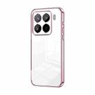 For Xiaomi 15 Pro Transparent Plating Fine Hole Phone Case(Pink) - 1
