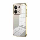 For Xiaomi Redmi Note 13 5G Transparent Plating Fine Hole Phone Case(Gold) - 1