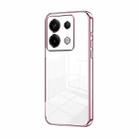 For Xiaomi Redmi Note 13 Pro 5G Transparent Plating Fine Hole Phone Case(Pink) - 1
