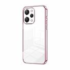 For Xiaomi Redmi 12 / Redmi Note 12R Transparent Plating Fine Hole Phone Case(Pink) - 1