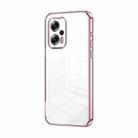 For Xiaomi Redmi Note 11T Pro/Poco X4 GT Transparent Plating Fine Hole Phone Case(Pink) - 1