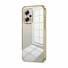 For Xiaomi Redmi Note 11T Pro/Poco X4 GT Transparent Plating Fine Hole Phone Case(Gold) - 1