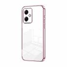 For Xiaomi Redmi Note 12R Pro Transparent Plating Fine Hole Phone Case(Pink) - 1