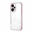 For Xiaomi Redmi Note 12 Turbo/Poco F5 Transparent Plating Fine Hole Phone Case(Pink) - 1