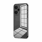 For Xiaomi Redmi Note 12 Turbo/Poco F5 Transparent Plating Fine Hole Phone Case(Black) - 1