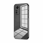 For Xiaomi Redmi Note 12S Transparent Plating Fine Hole Phone Case(Black) - 1