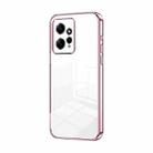 For Xiaomi Redmi Note 12 4G Transparent Plating Fine Hole Phone Case(Pink) - 1