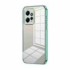 For Xiaomi Redmi Note 12 4G Transparent Plating Fine Hole Phone Case(Green) - 1