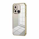 For Xiaomi Redmi 12C / 11A Transparent Plating Fine Hole Phone Case(Gold) - 1