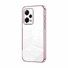 For Xiaomi Redmi Note 12 Pro+  Transparent Plating Fine Hole Phone Case(Pink) - 1
