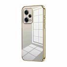 For Xiaomi Redmi Note 12 Pro 5G Transparent Plating Fine Hole Phone Case(Gold) - 1