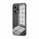 For Xiaomi Redmi Note 12 Pro 5G Transparent Plating Fine Hole Phone Case(Black) - 1