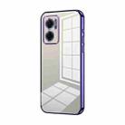 For Xiaomi Redmi Note 11E / Redmi 10 5G Transparent Plating Fine Hole Phone Case(Purple) - 1