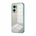 For Xiaomi Redmi Note 11E / Redmi 10 5G Transparent Plating Fine Hole Phone Case(Green) - 1