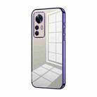 For Xiaomi Redmi K50 Ultra / Xiaomi 12T Transparent Plating Fine Hole Phone Case(Purple) - 1