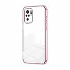 For Xiaomi Redmi Note 10/Note 10S Transparent Plating Fine Hole Phone Case(Pink) - 1