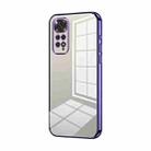 For Xiaomi Redmi Note 11 Global / Note 11S Transparent Plating Fine Hole Phone Case(Purple) - 1