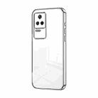 For Xiaomi Redmi K40S / Poco F4 Transparent Plating Fine Hole Phone Case(Silver) - 1
