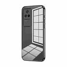For Xiaomi Redmi K40S / Poco F4 Transparent Plating Fine Hole Phone Case(Black) - 1