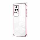 For Xiaomi Redmi K50 / K50 Pro Transparent Plating Fine Hole Phone Case(Pink) - 1