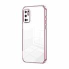 For Xiaomi Redmi Note 10 5G / Note 10T 5G Transparent Plating Fine Hole Phone Case(Pink) - 1